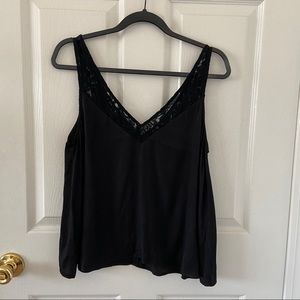 Lulu’s In My Feelings Satin and Lace Tank Top